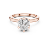 Gold Ring DDLR-176, Heart center stone, Rose Gold, view 4