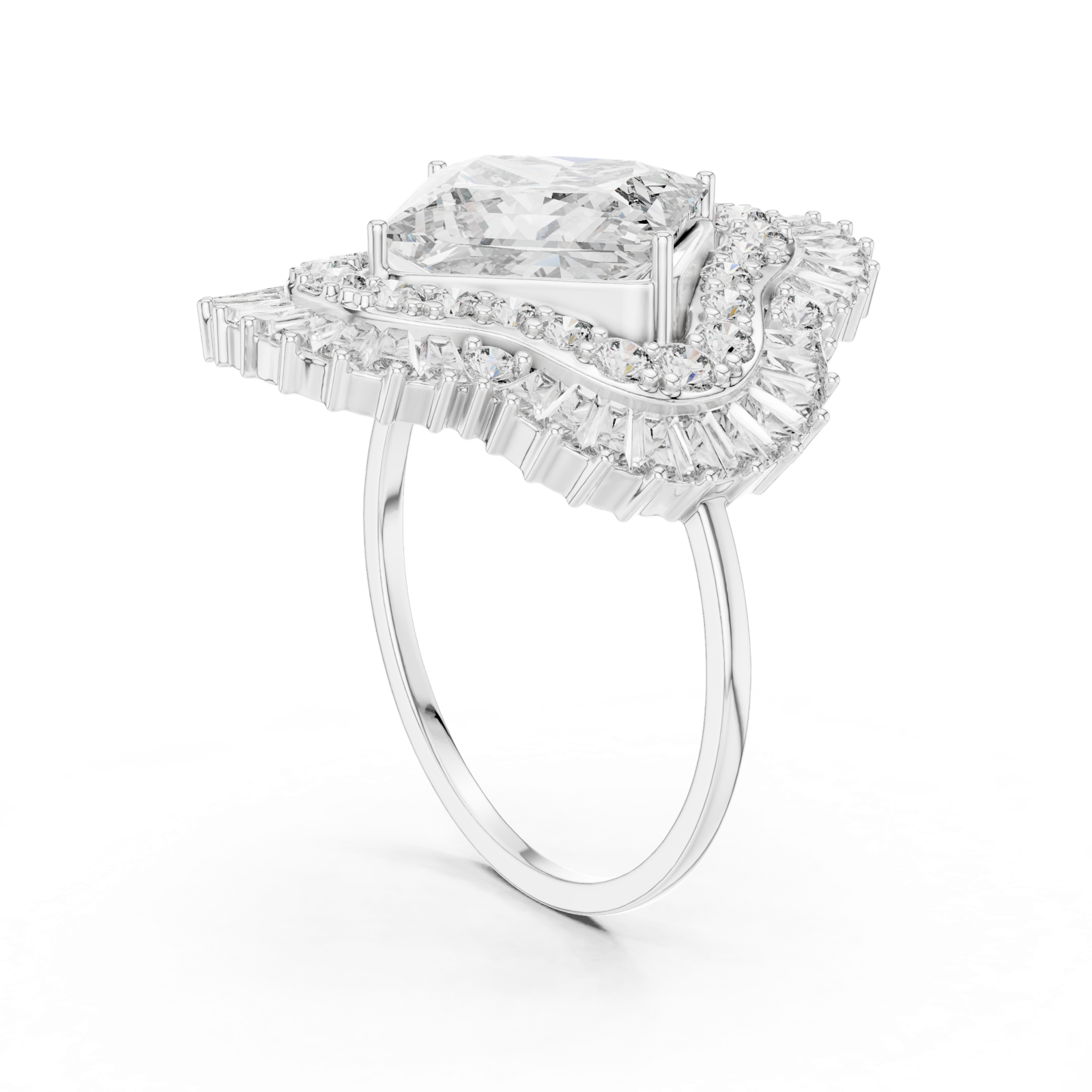 Gold Ring DR-6163, White Gold
