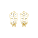14K Solid Gold Lab Diamond Cluster Earrings, Yellow Gold