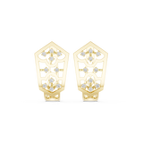 14K Solid Gold Lab Diamond Cluster Earrings, Yellow Gold