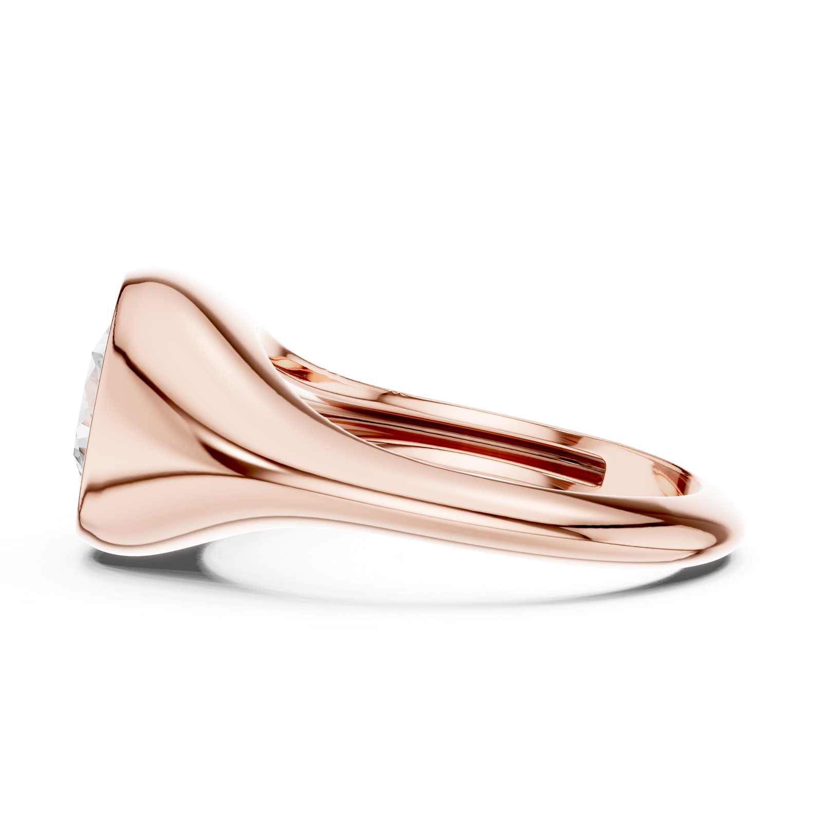 Gold Jewelry L36-4, Round center stone, Rose Gold, view 3