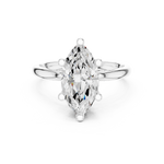 Gold Ring DDLR-175, Marquise center stone, White Gold, view 4