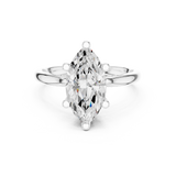 Gold Ring DDLR-175, Marquise center stone, White Gold, view 4