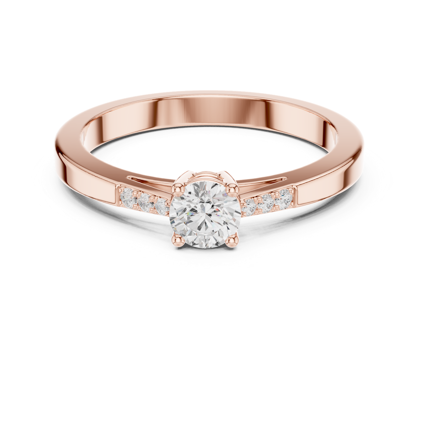 Gold Ring DDLR-838, Rose Gold, view 4