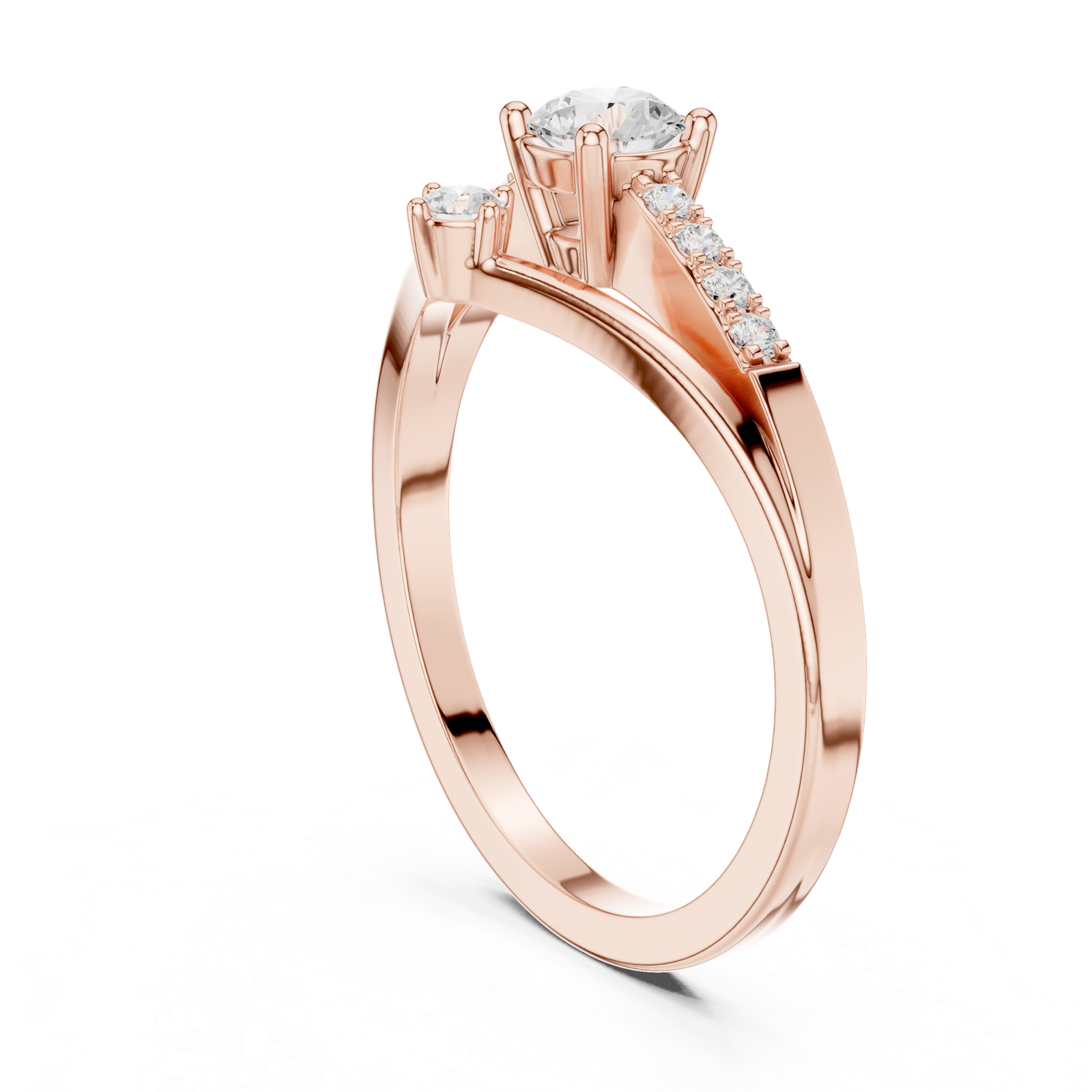 Gold Ring DDLR-835, Rose Gold, view 1