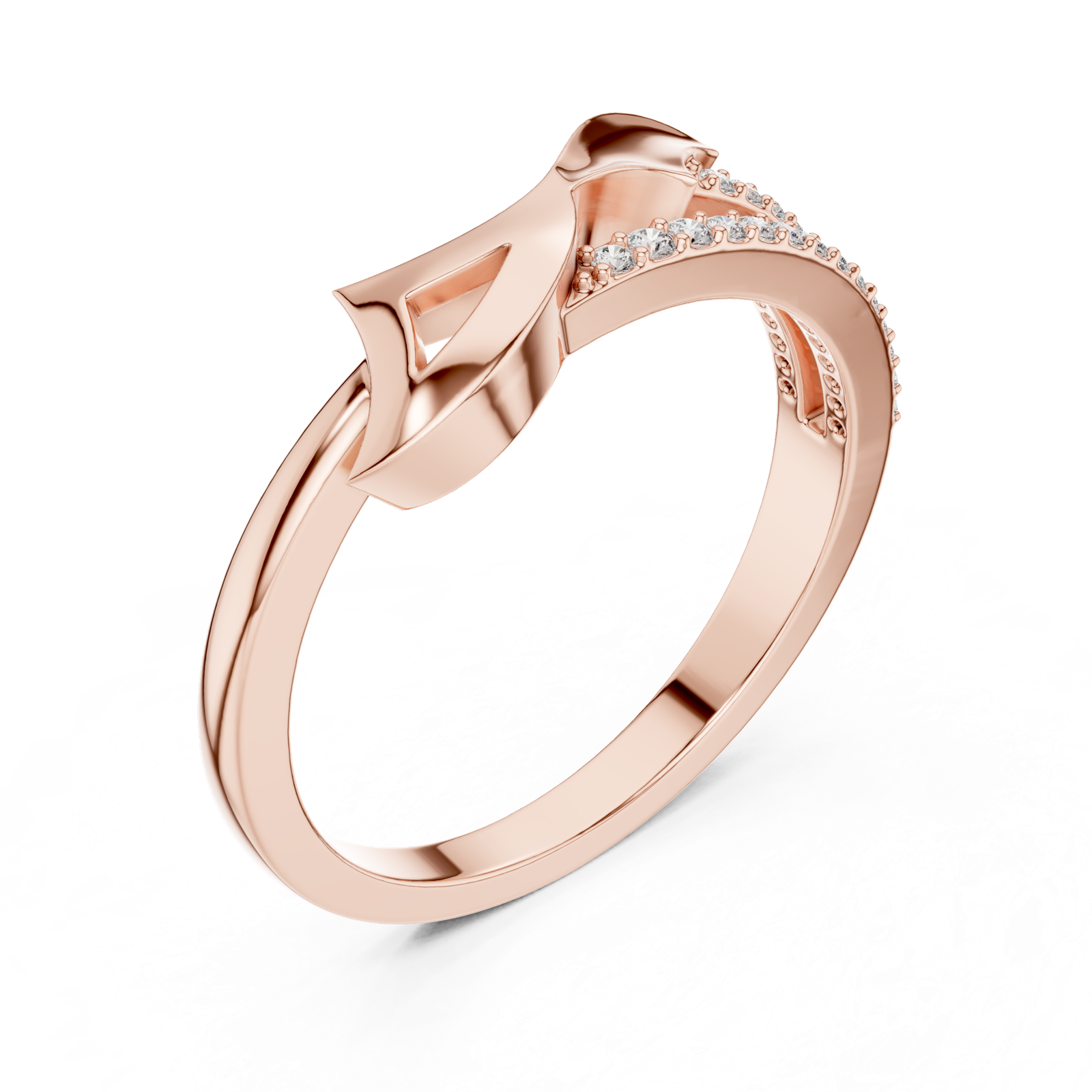 Gold Ring LR-01 (66), Rose Gold, view 2