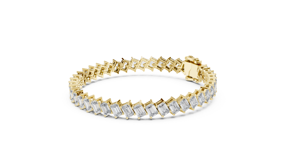14K Solid Gold Lab Diamond Bracelet, Yellow Gold, view 1