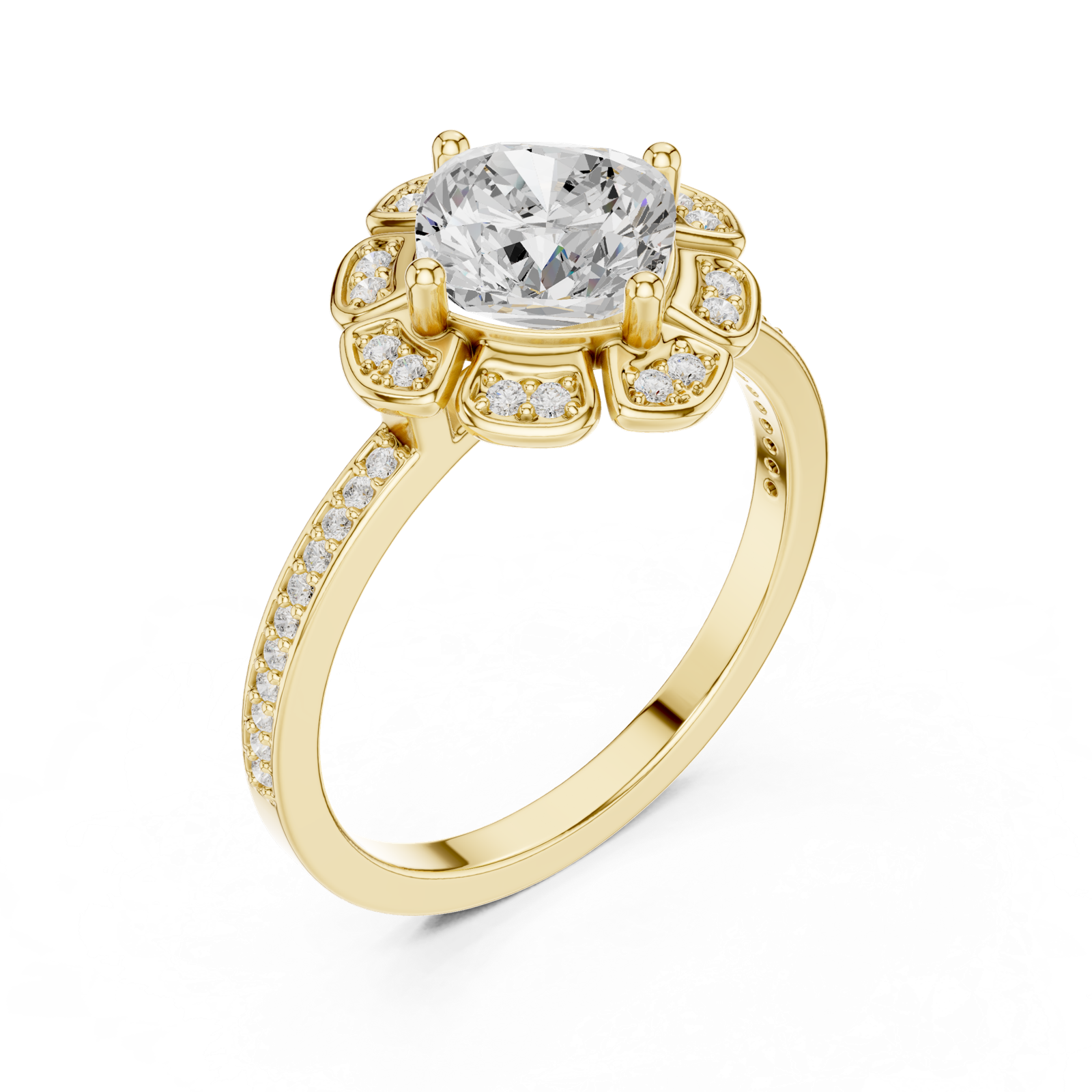 Gold Ring DDLR-363, Yellow Gold, view 2
