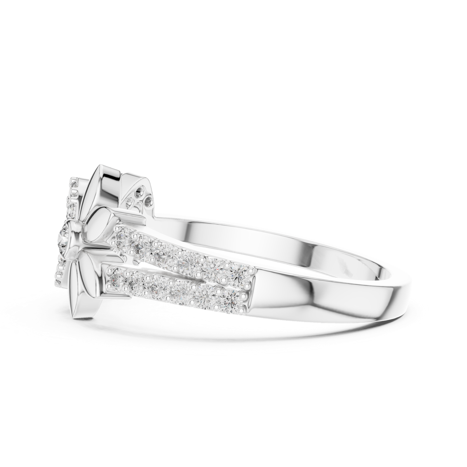 Gold Ring LR-01 (78), White Gold, view 3