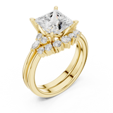 Gold Ring DDLR-440, Princess center stone, Yellow Gold, view 2