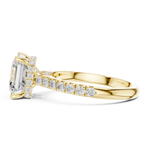 Gold Ring DDLR-258, Asscher center stone, Yellow Gold, view 3