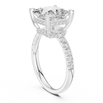 Gold Ring DDLR-259, Princess center stone, White Gold, view 1