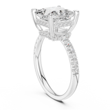 Gold Ring DDLR-259, Princess center stone, White Gold, view 1