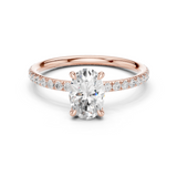Gold Jewelry L36-15, Oval center stone, Rose Gold