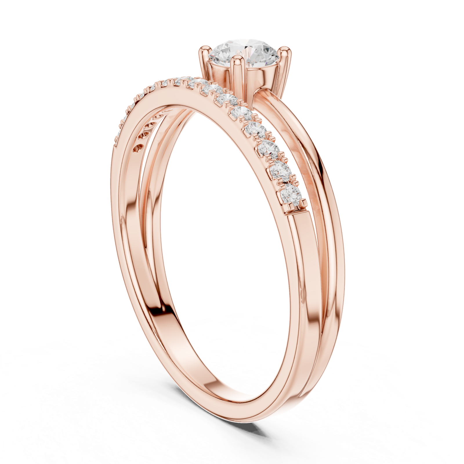 Gold Ring DDLR-832, Rose Gold, view 1