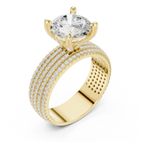 Gold Ring, Round center stone, Yellow Gold, view 2