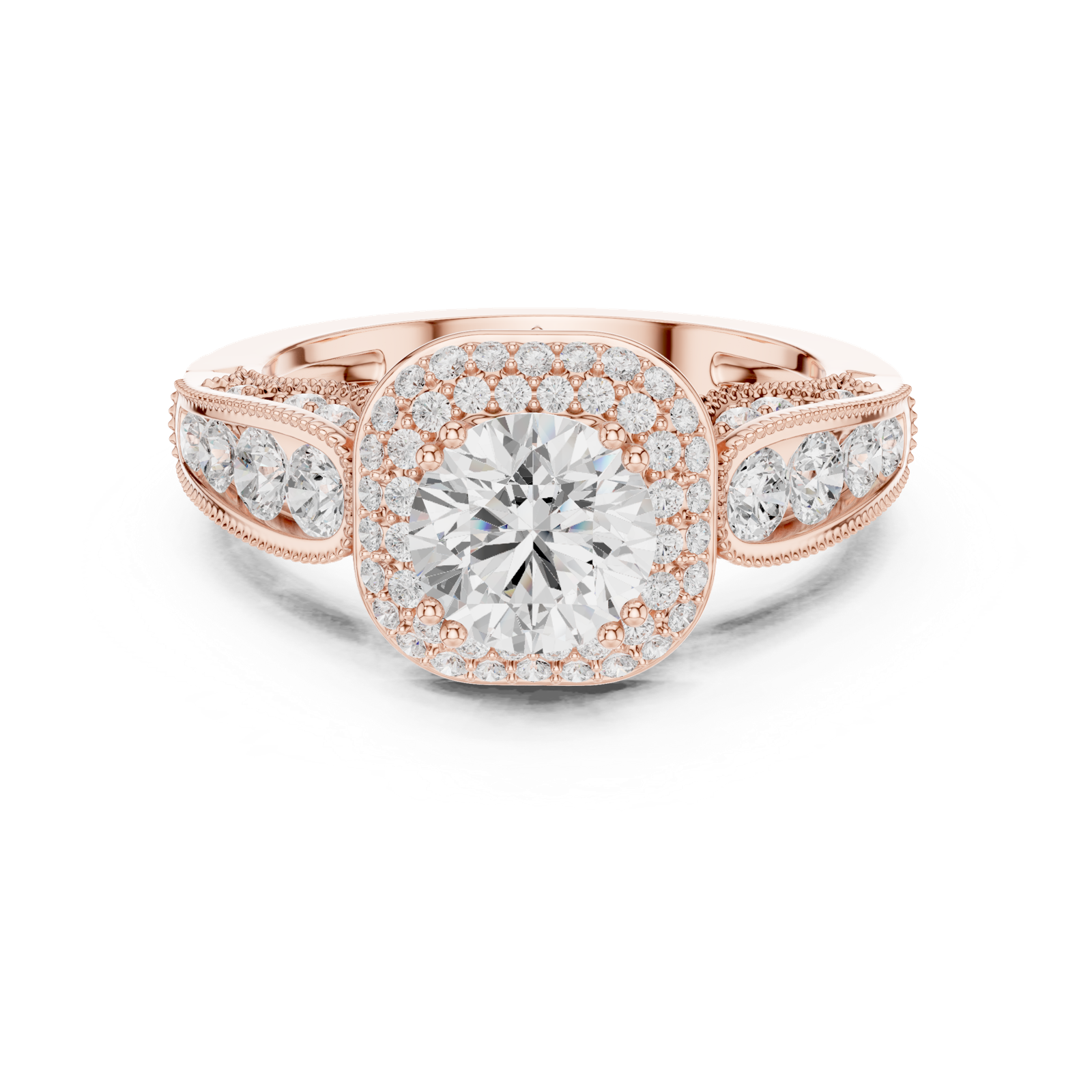 Gold Ring DDLR-776, Rose Gold, view 4