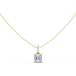 Gold Jewelry, Asscher center stone, Yellow Gold