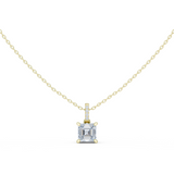 Gold Jewelry, Asscher center stone, Yellow Gold
