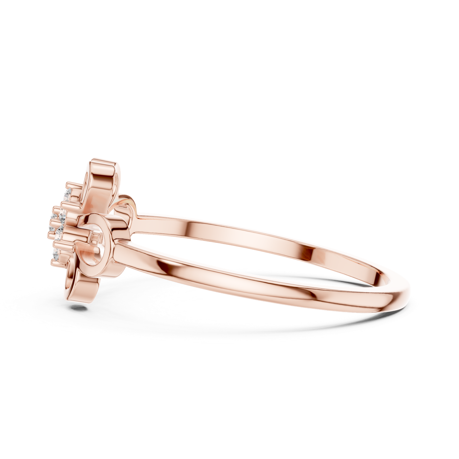 Gold Ring DR-6262, Rose Gold, view 3