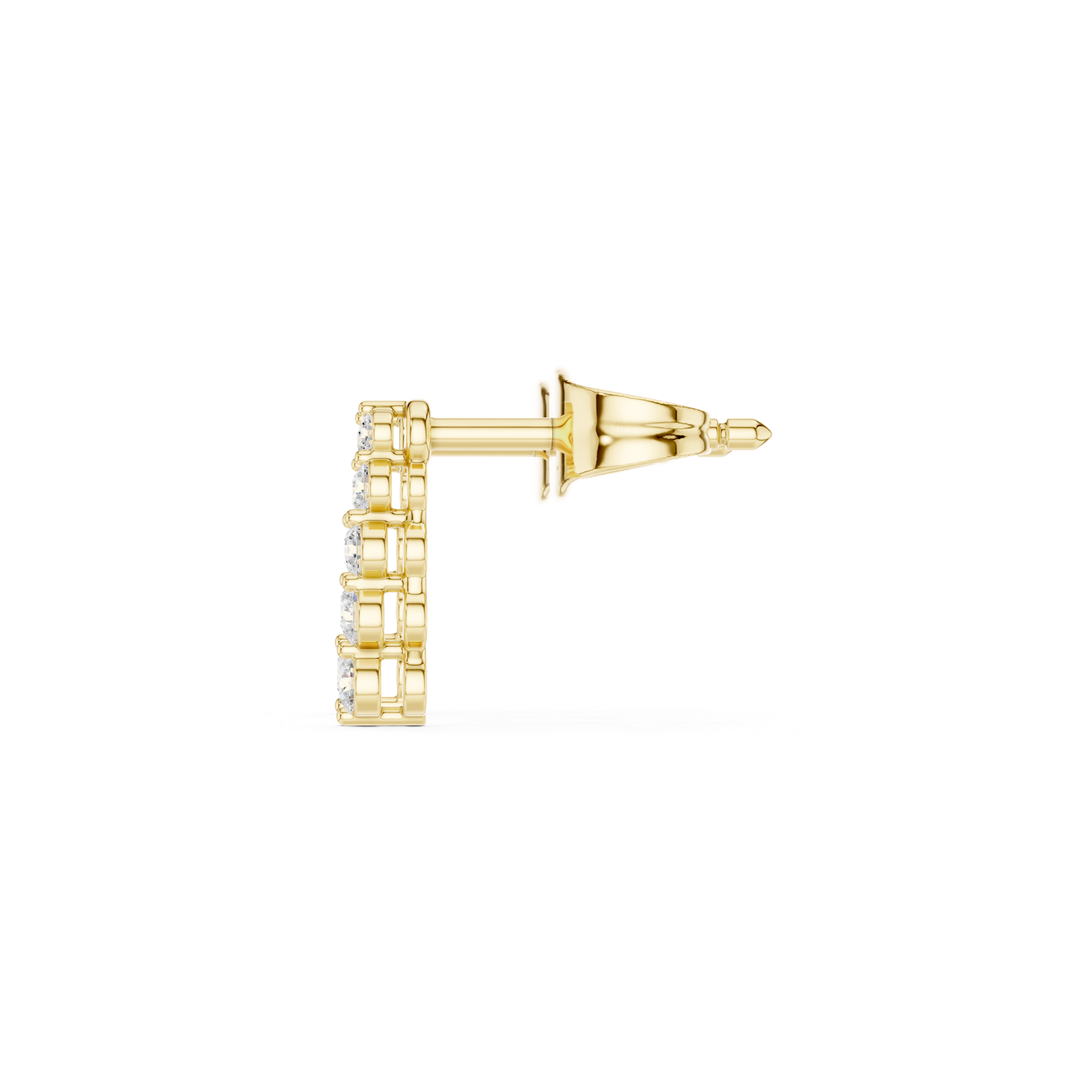 Gold Earrings SBER(32), Yellow Gold, view 3