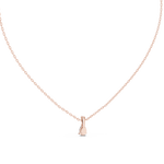 14K Solid Gold Lab Diamond Solitaire Pendant Necklace, Rose Gold, view 4