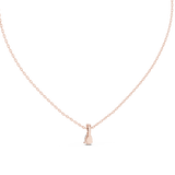 14K Solid Gold Lab Diamond Solitaire Pendant Necklace, Rose Gold, view 4