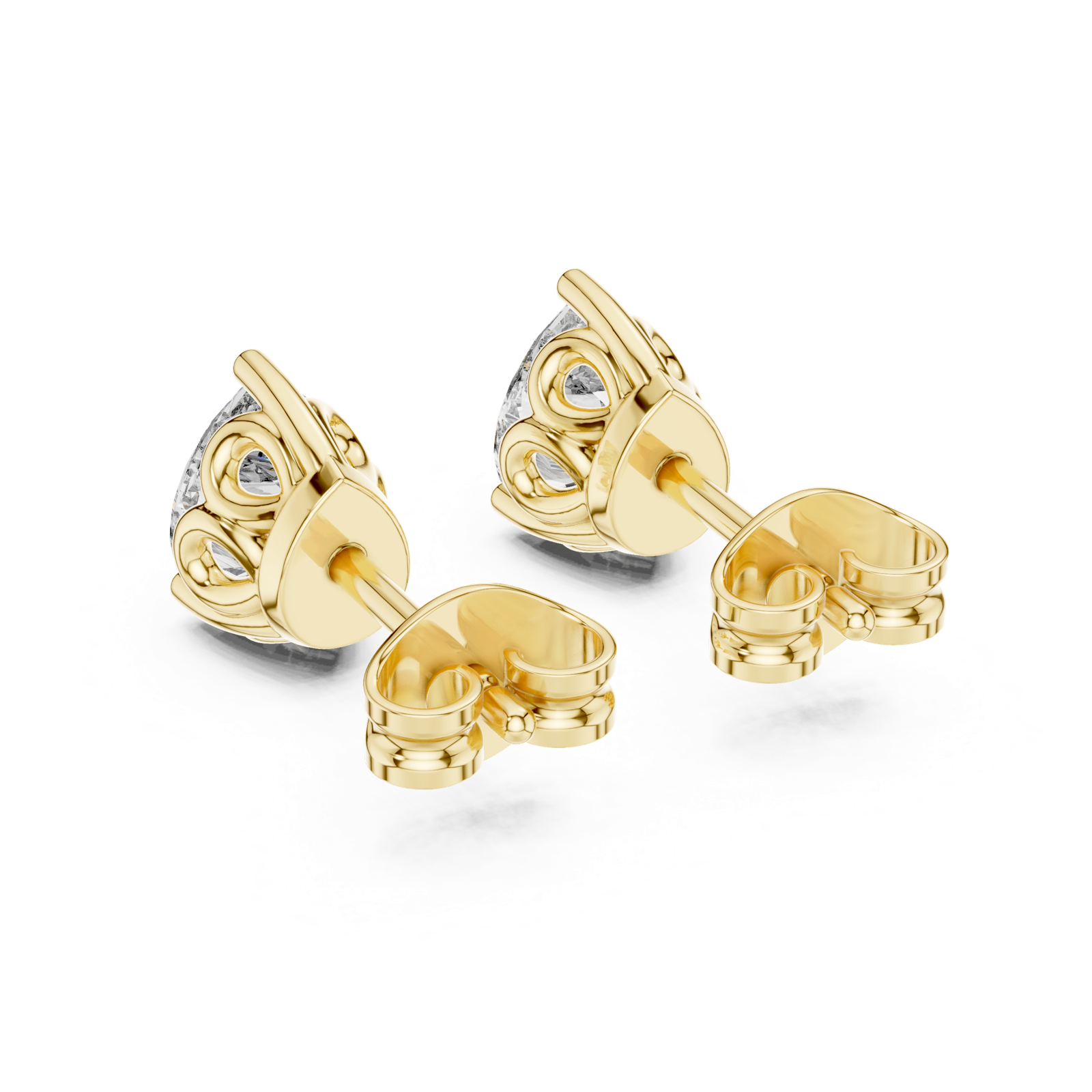 Gold Earrings GER-0363, Yellow Gold, view 3