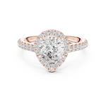 Gold Ring DDLR-118, Pear center stone, Rose Gold, view 4