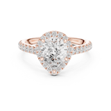 Gold Ring DDLR-118, Pear center stone, Rose Gold, view 4