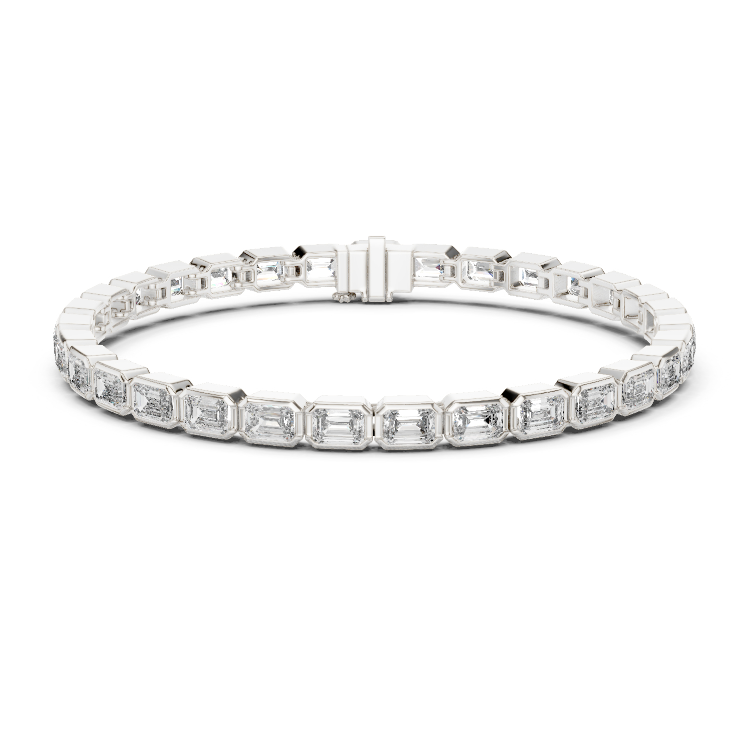 14K Solid Gold Lab Diamond Bracelet, White Gold