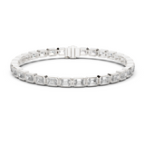 14K Solid Gold Lab Diamond Bracelet, White Gold