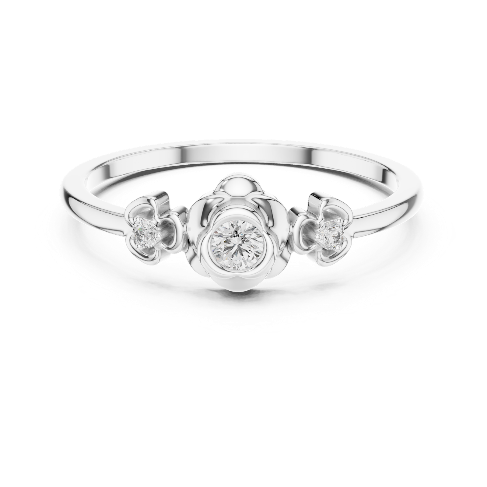 Gold Ring DR-6261, White Gold, view 4