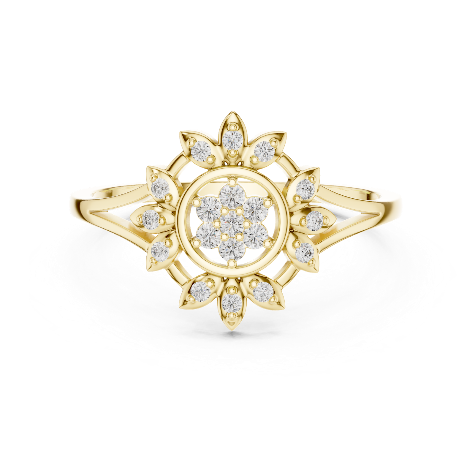 Gold Ring DR-6279, Yellow Gold, view 4