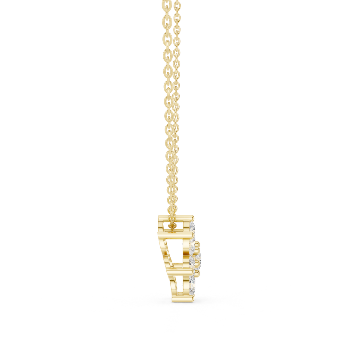 14K Solid Gold Lab Diamond Tennis Necklace, Yellow Gold