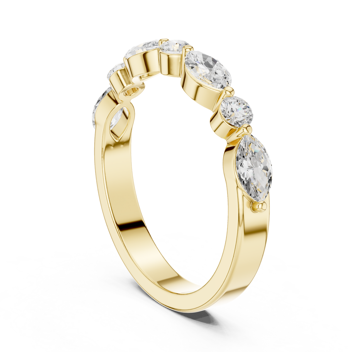 14K Solid Gold Lab Diamond Eternity Ring, Yellow Gold, view 1