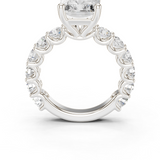 Gold Ring DDLR-087, Radiant center stone, White Gold