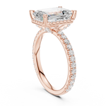 Gold Ring DDLR-172, Emerald center stone, Rose Gold, view 1
