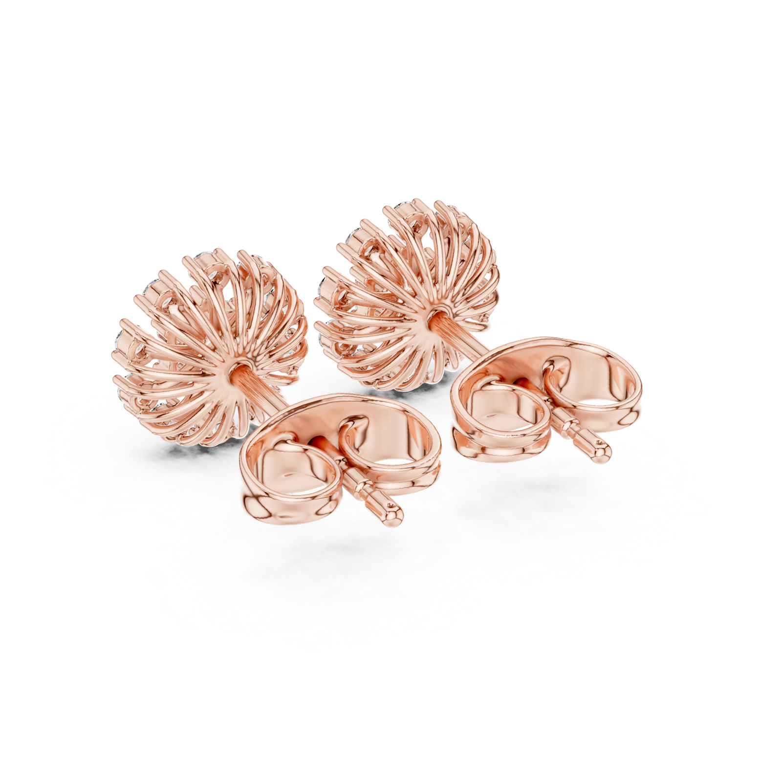 Gold Earrings 9-10089E, Rose Gold, view 3