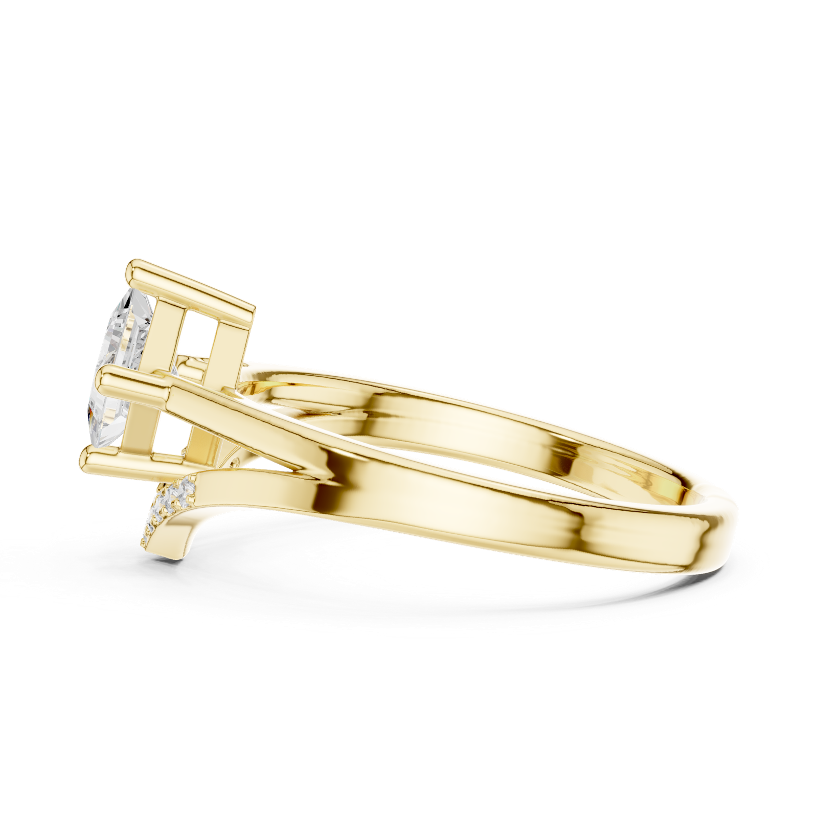 Gold Ring DDLR-477, Yellow Gold, view 3