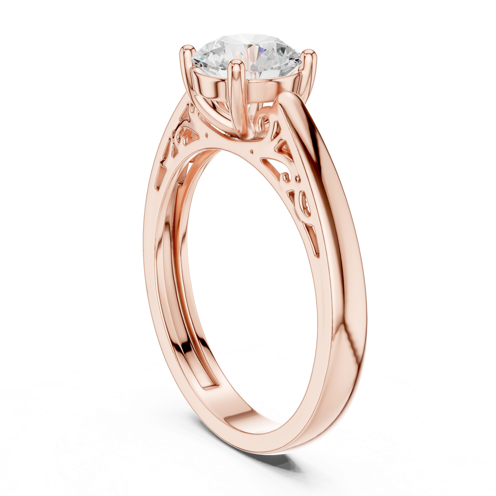 Gold Ring DDLR-815, Rose Gold, view 1