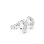 Gold Jewelry DDER-001, Pear center stone, White Gold, view 1