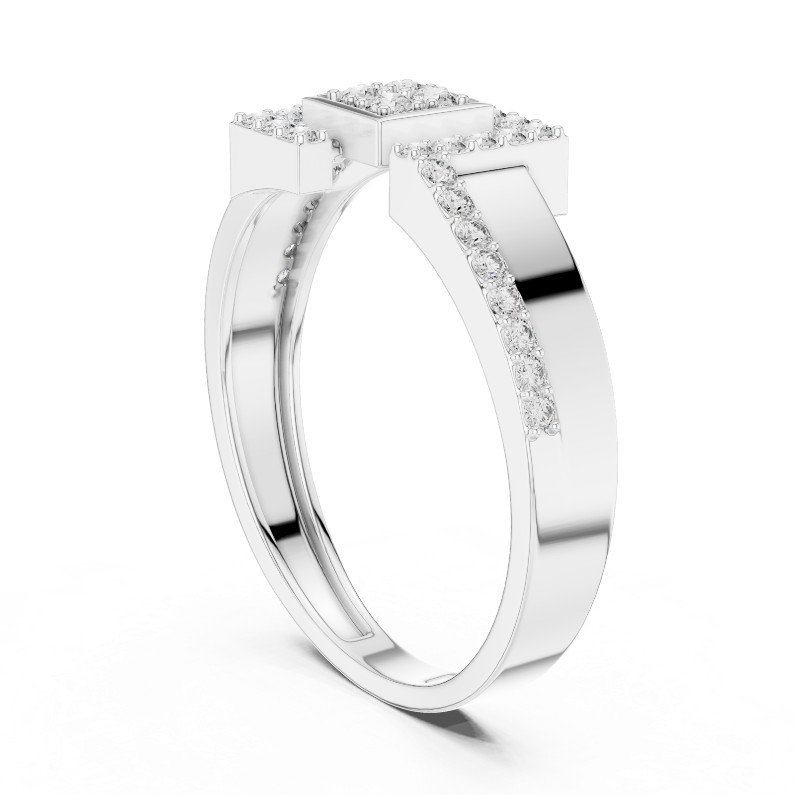 Gold Ring LR-01 (48), White Gold