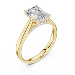 Gold Jewelry, Emerald center stone, Yellow Gold, view 2