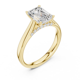 Gold Jewelry, Emerald center stone, Yellow Gold, view 2