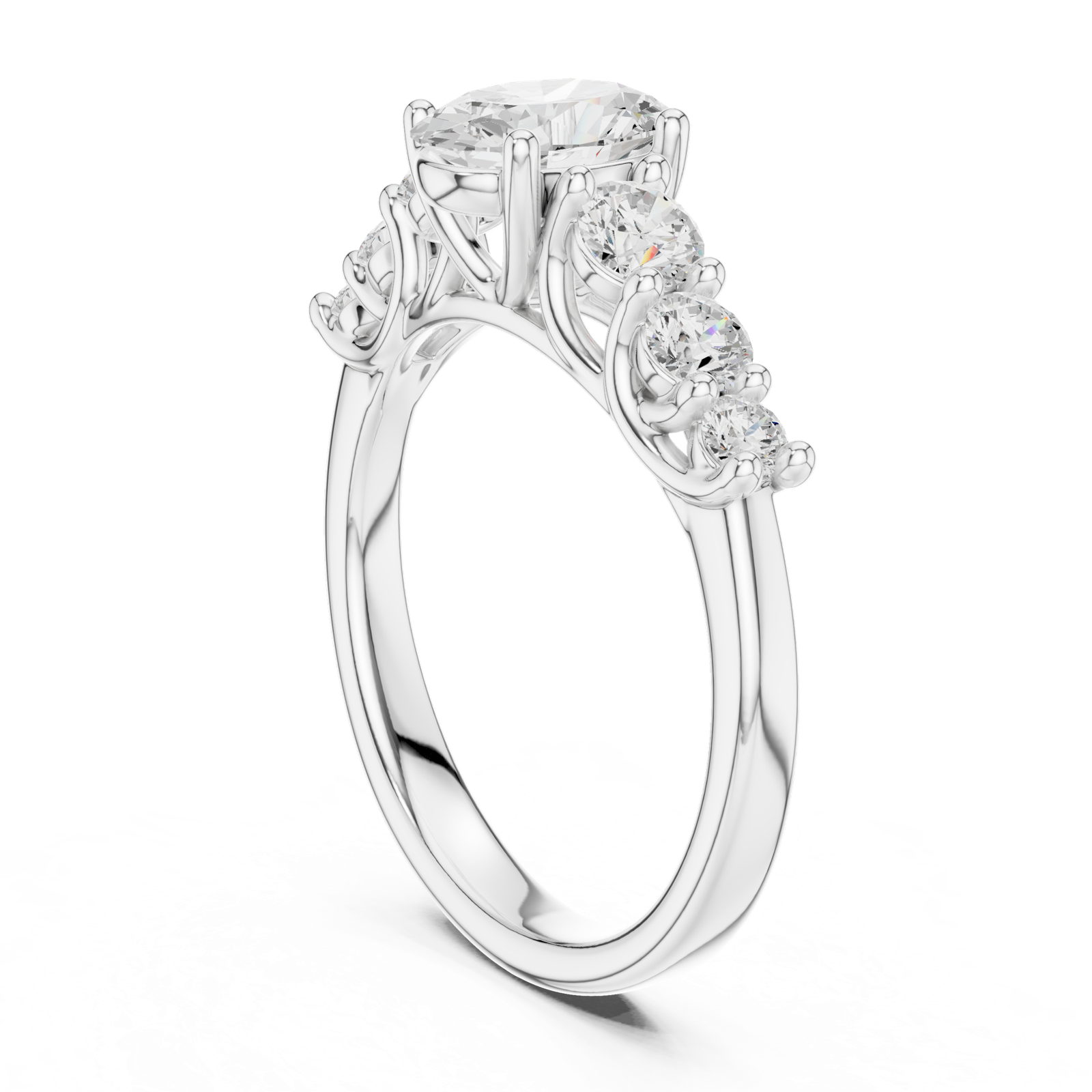 Gold Ring DDLR-704, White Gold, view 1