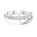 Gold Ring HLR-107, White Gold, view 4