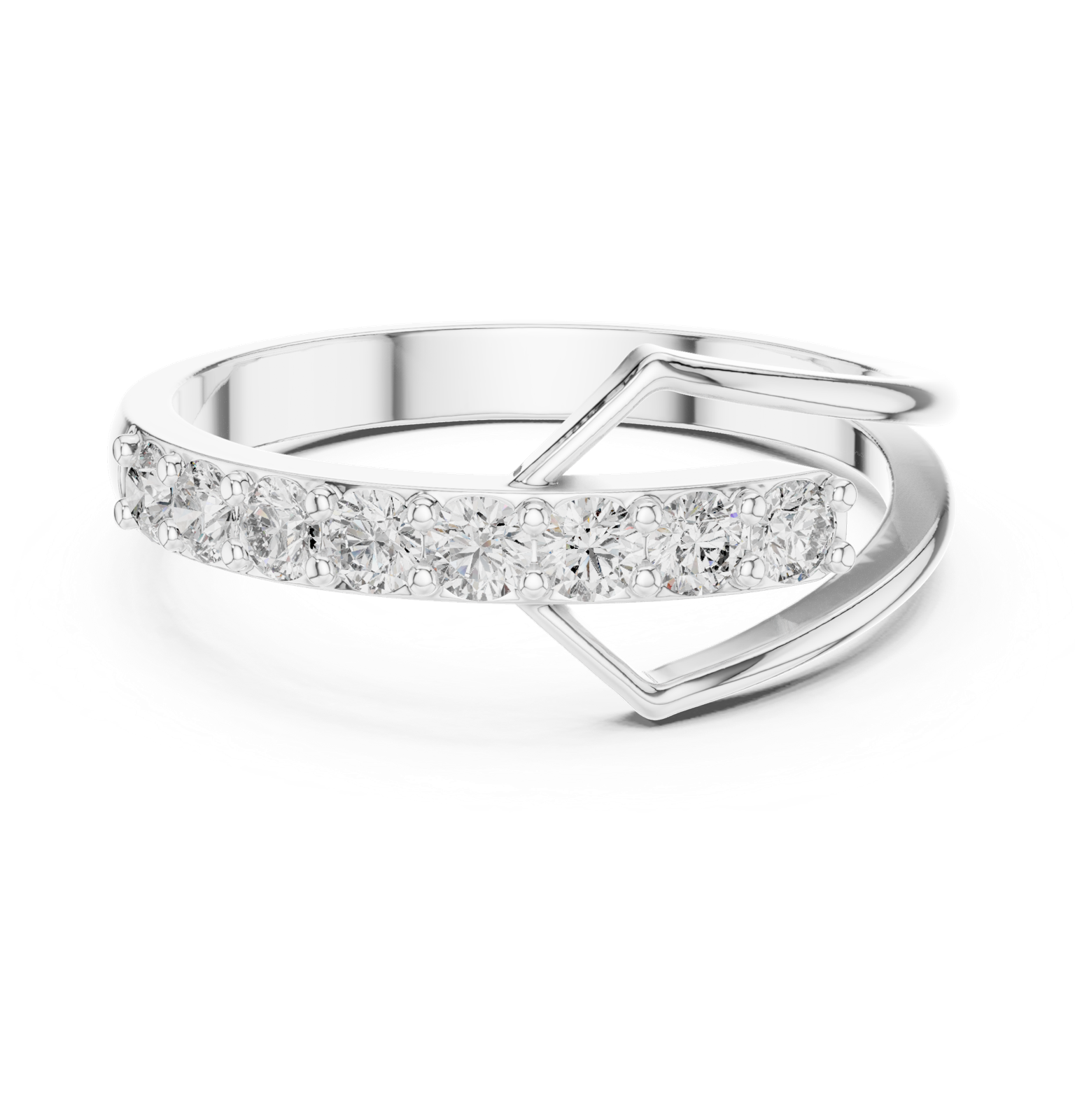 Gold Ring HLR-107, White Gold, view 4