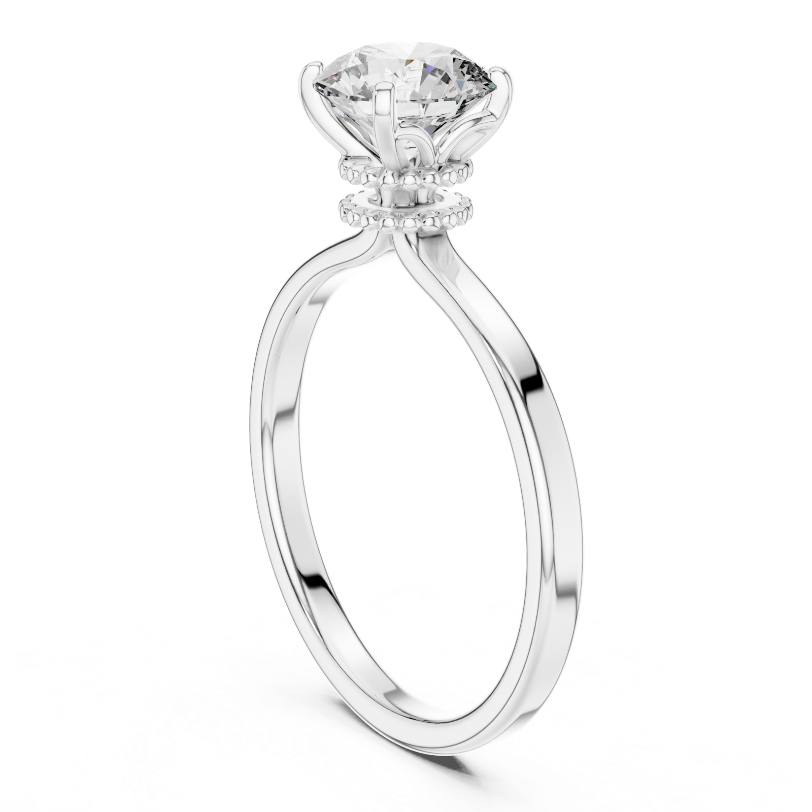 Gold Ring LR-0015, White Gold, view 1