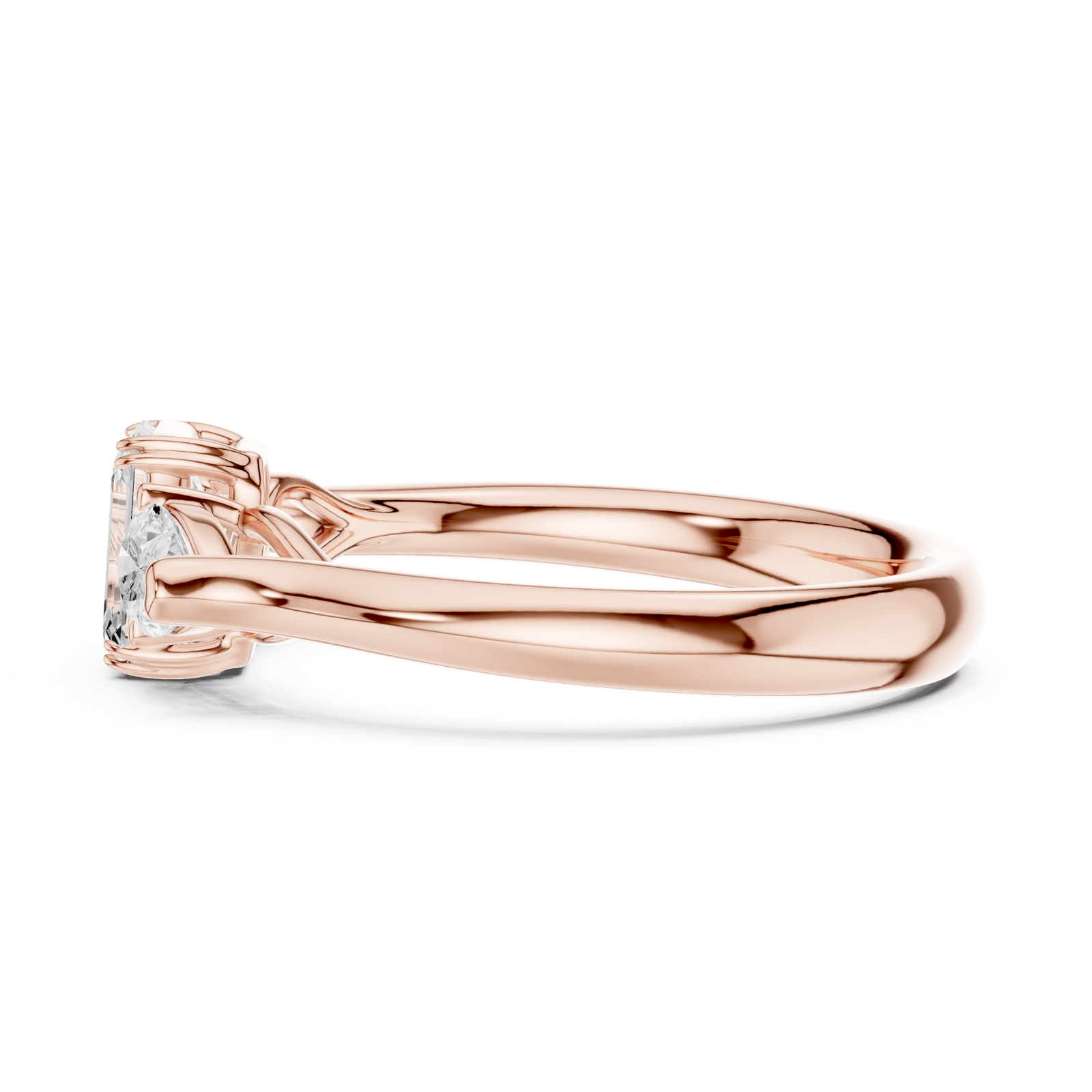 Gold Ring DDLR-579, Rose Gold, view 3